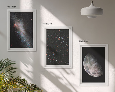 Set tablouri decorative Galaxii spațiale stele lună