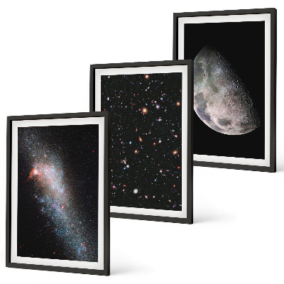 Set tablouri decorative Galaxii spațiale stele lună