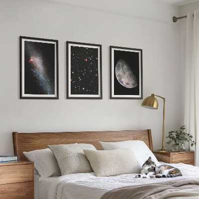 Set tablouri decorative Galaxii spațiale stele lună
