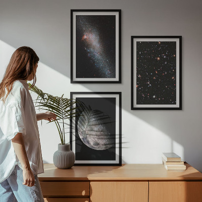 Set tablouri decorative Galaxii spațiale stele lună