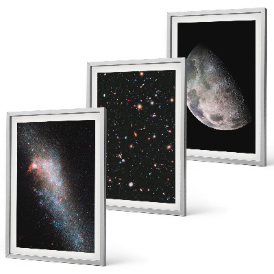 Set tablouri decorative Galaxii spațiale stele lună