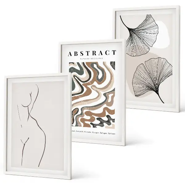 Set tablouri pentru dormitor cu forme abstracte boho
