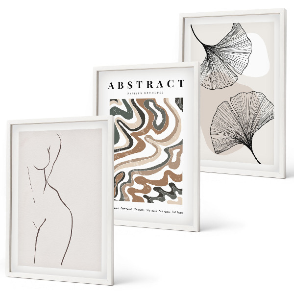 Set tablouri pentru dormitor Forme abstracte boho