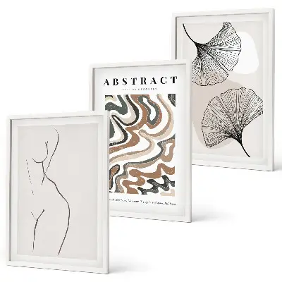 Set tablouri pentru dormitor cu forme abstracte boho