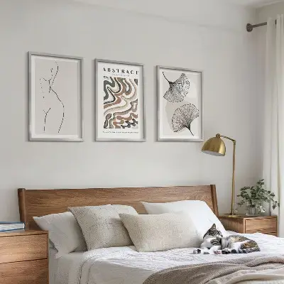 Set tablouri pentru dormitor cu forme abstracte boho