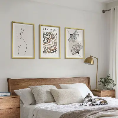 Set tablouri pentru dormitor cu forme abstracte boho