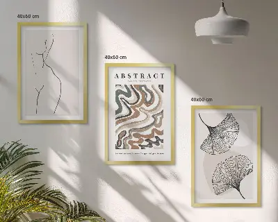 Set tablouri pentru dormitor cu forme abstracte boho