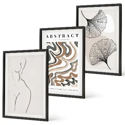 Set tablouri pentru dormitor cu forme abstracte boho