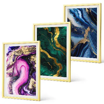 Set de tablouri decorative cu modele abstracte de trandafir verde