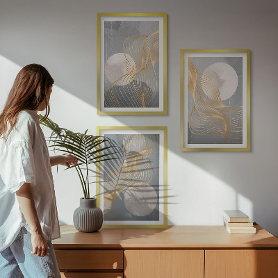 Set tablouri pentru dormitor Modele abstracte valuri cercuri
