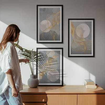 Set tablouri pentru dormitor Modele abstracte valuri cercuri
