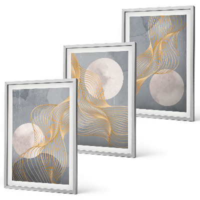Set tablouri pentru dormitor Modele abstracte valuri cercuri