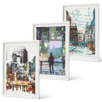 Set tablouri pentru dormitor Personaje colorate ale orașelor moderne