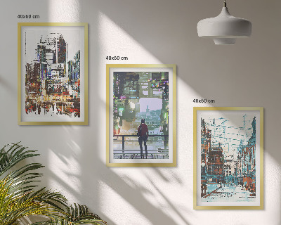 Set tablouri pentru dormitor Personaje colorate ale orașelor moderne