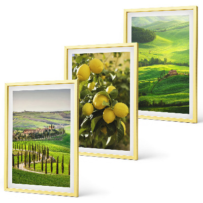 Set tablouri decorative Citrice și dealuri italiene