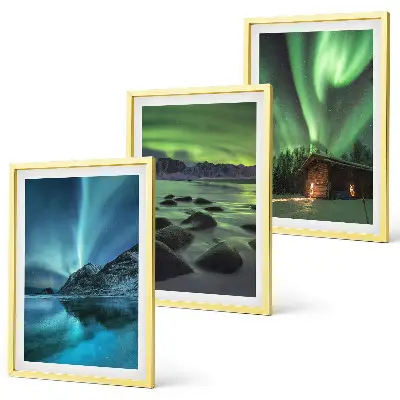 Set tablouri pentru dormitor cu peisaje de iarnă în munții Aurora
