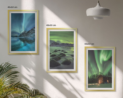 Set tablouri pentru dormitor Peisaje de iarnă în munții Aurora