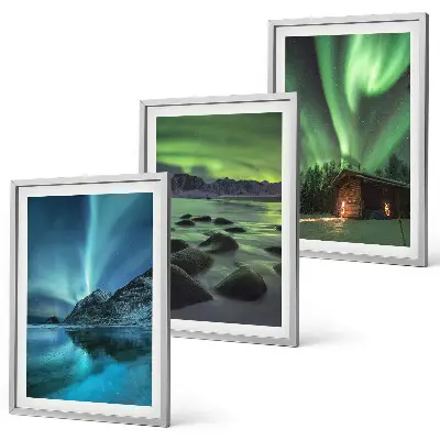 Set tablouri pentru dormitor cu peisaje de iarnă în munții Aurora