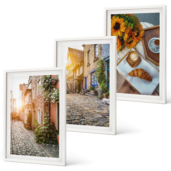 Set tablouri pentru dormitor Străzile de cafea cu floarea-soarelui