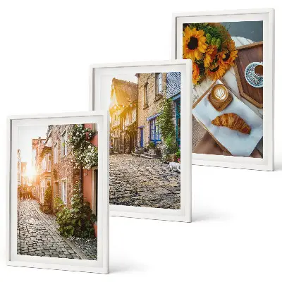 Set de tablouri pentru dormitor cu motivul străzilor de cafea și floarea-soarelui