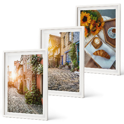 Set tablouri pentru dormitor Străzile de cafea cu floarea-soarelui
