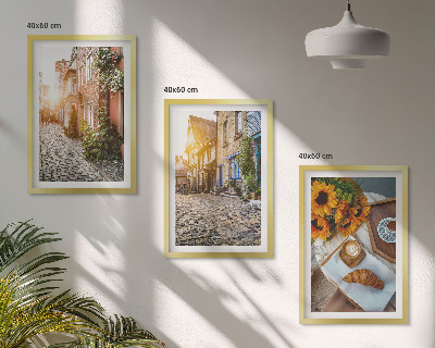 Set tablouri pentru dormitor Străzile de cafea cu floarea-soarelui