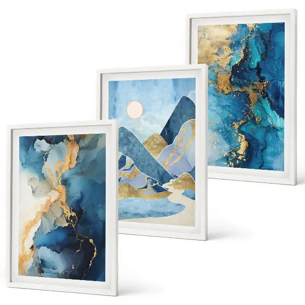 Set de tablouri decorative cu modele abstracte ale Munților Albaștri