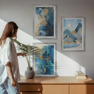 Set de tablouri decorative cu modele abstracte ale Munților Albaștri