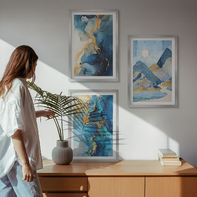 Set tablouri decorative Modele abstracte ale Munților Albaștri