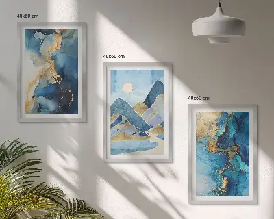 Set de tablouri decorative cu modele abstracte ale Munților Albaștri