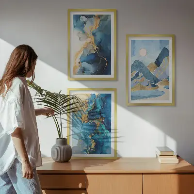 Set de tablouri decorative cu modele abstracte ale Munților Albaștri