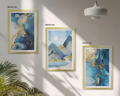 Set de tablouri decorative cu modele abstracte ale Munților Albaștri