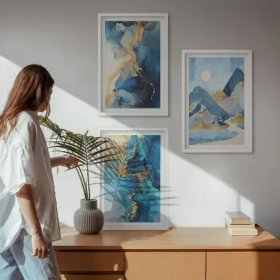 Set de tablouri decorative cu modele abstracte ale Munților Albaștri