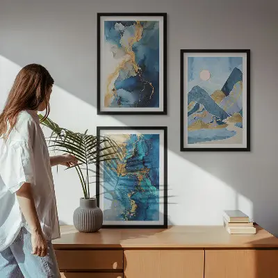 Set de tablouri decorative cu modele abstracte ale Munților Albaștri