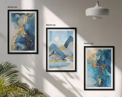 Set de tablouri decorative cu modele abstracte ale Munților Albaștri