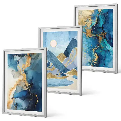 Set de tablouri decorative cu modele abstracte ale Munților Albaștri