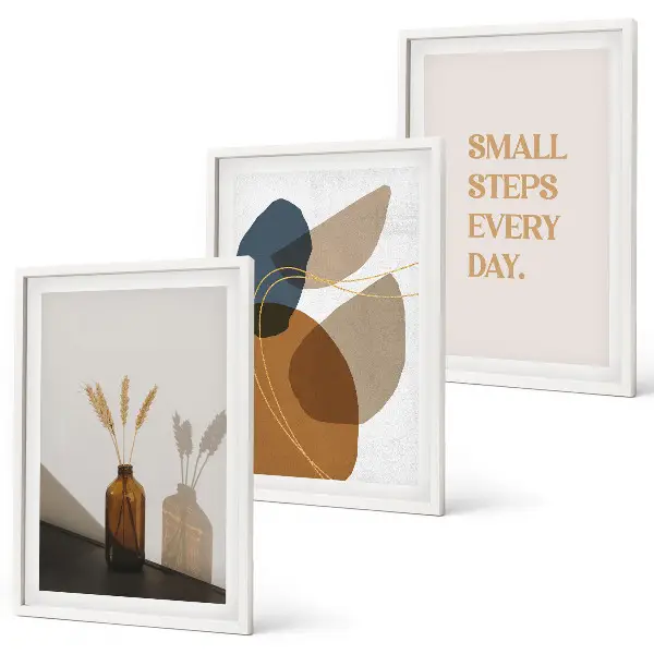 Set de tablouri pentru dormitor cu forme abstracte