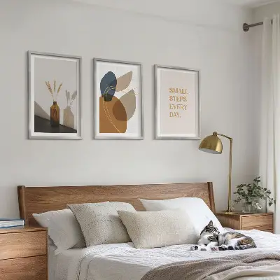 Set de tablouri pentru dormitor cu forme abstracte