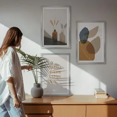 Set de tablouri pentru dormitor cu forme abstracte