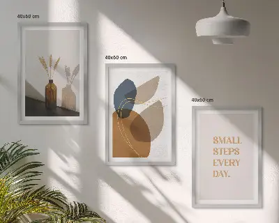 Set de tablouri pentru dormitor cu forme abstracte