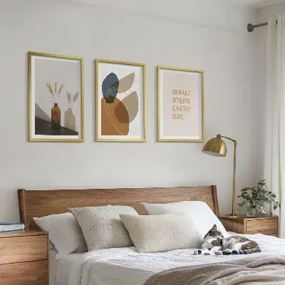 Set de tablouri pentru dormitor cu forme abstracte
