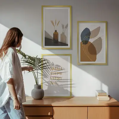 Set de tablouri pentru dormitor cu forme abstracte