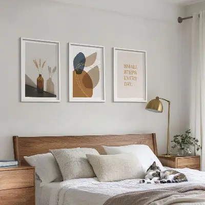 Set de tablouri pentru dormitor cu forme abstracte