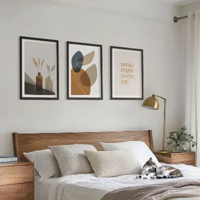 Set de tablouri pentru dormitor cu forme abstracte