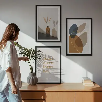 Set de tablouri pentru dormitor cu forme abstracte