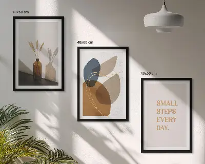 Set de tablouri pentru dormitor cu forme abstracte