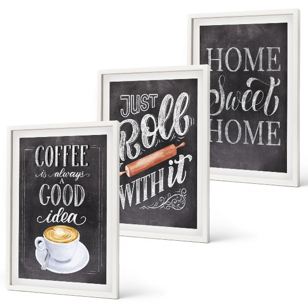 Set tablouri pentru dormitor Căldură acasă cu rolă de cafea