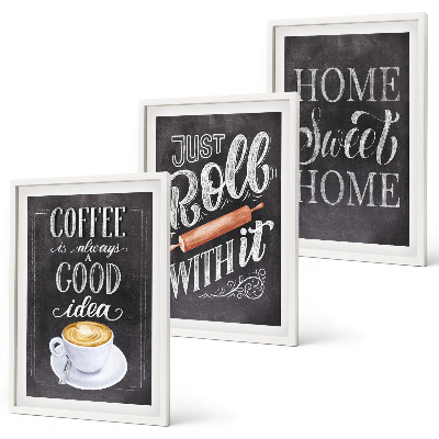Set tablouri pentru dormitor Căldură acasă cu rolă de cafea