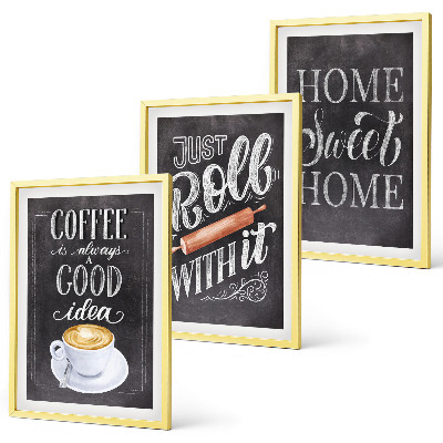 Set tablouri pentru dormitor Căldură acasă cu rolă de cafea