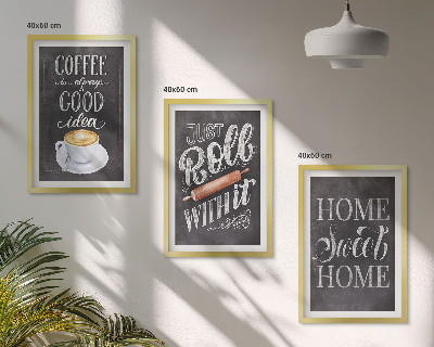 Set tablouri pentru dormitor Căldură acasă cu rolă de cafea